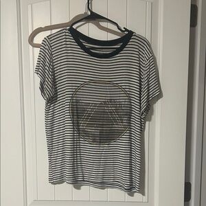 Chic Black and White Striped Women's Tee